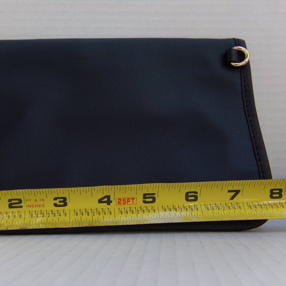Michael Kors Bag Pouch Navy Black Logo Snap 8'' Can Use Wristlet Fabric - Picture 6 of 10